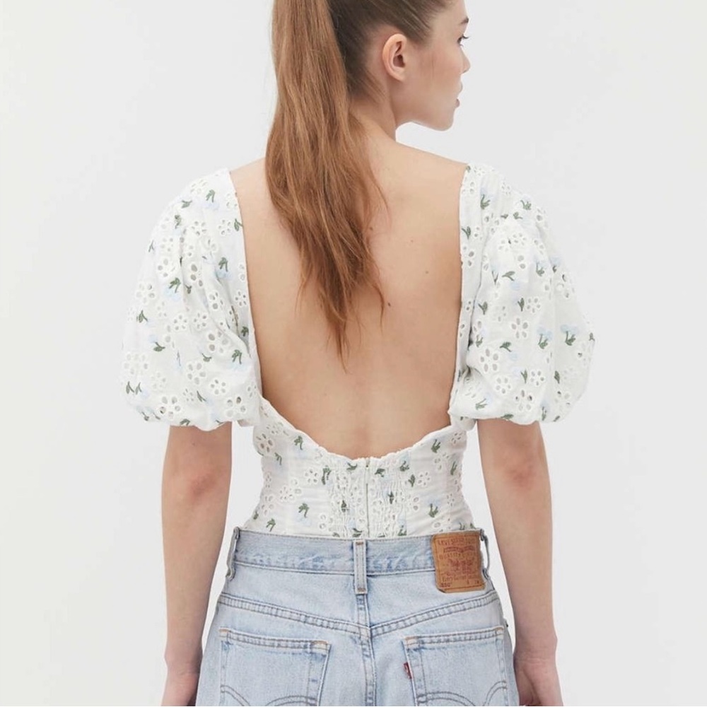 For love and lemons wild cherry bodysuit blue size XL NWT - Picture 12 of 13